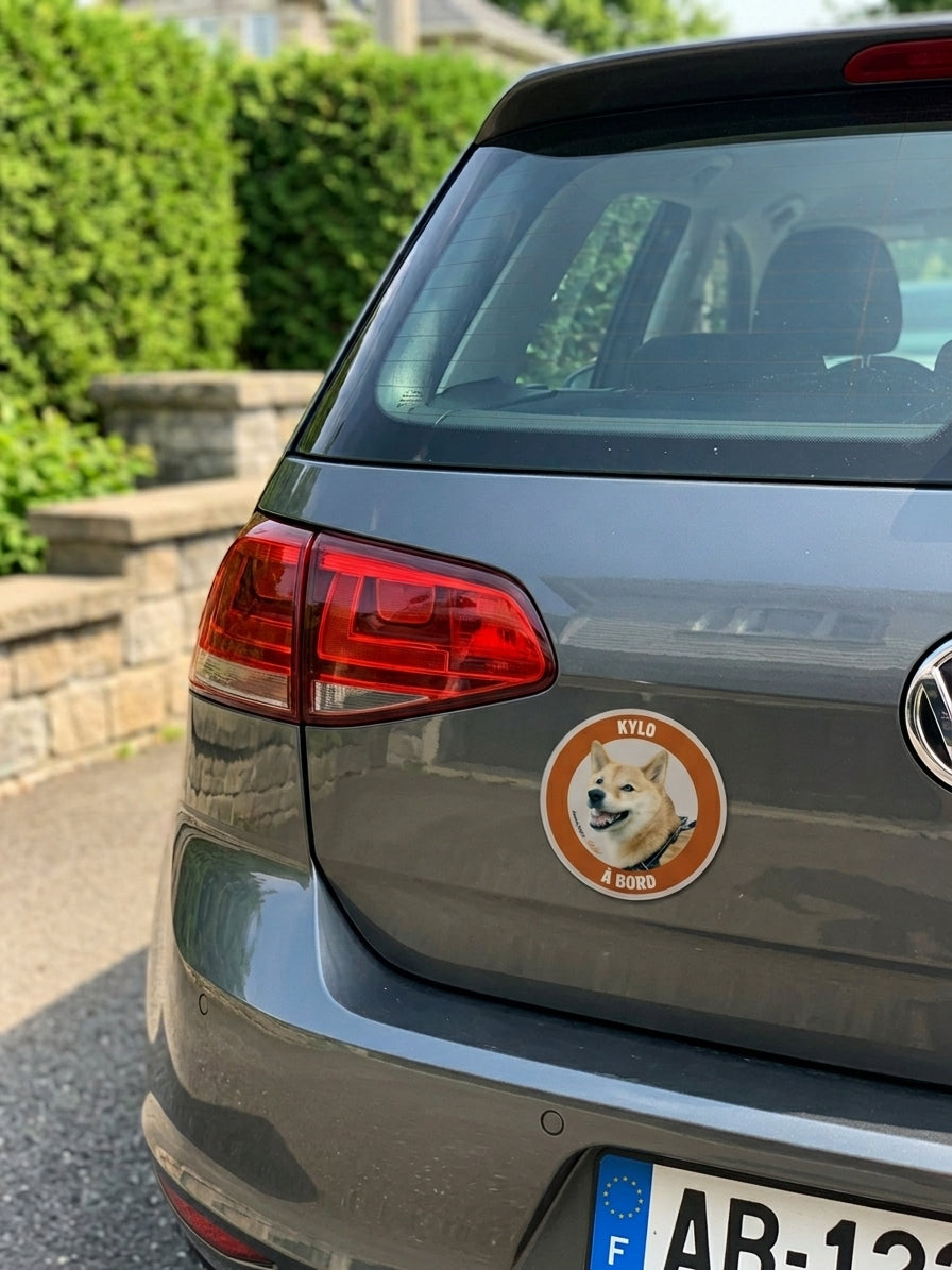 Animal à bord — magnet voiture personnalisé avec photo