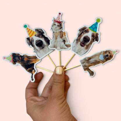 Cake topper personnalisé photo chien & chat