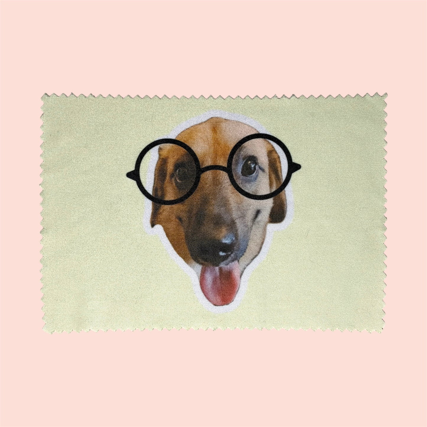 Chiffon microfibre personnalisé avec photo de chien ou chat, fabriqué à Lyon, jaune