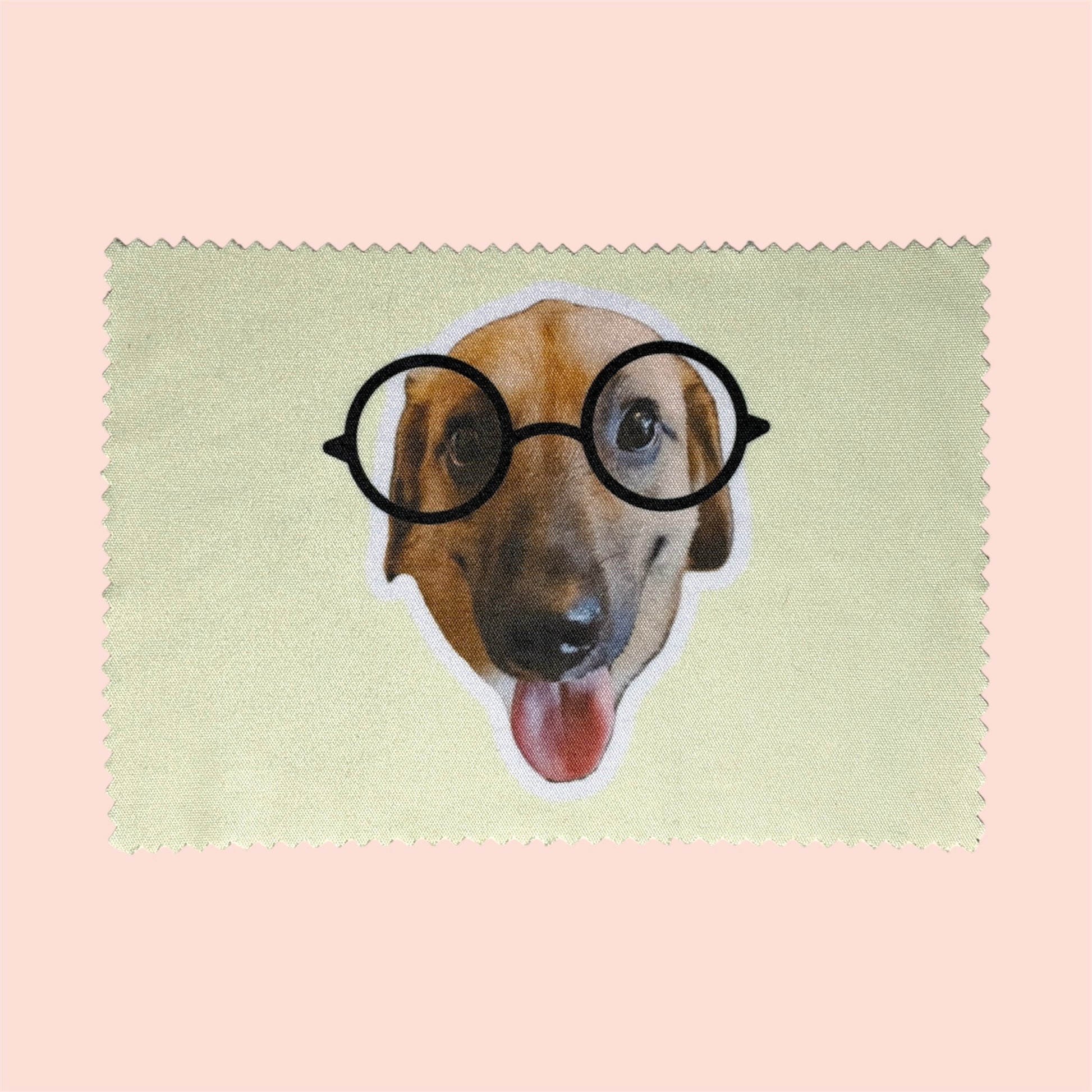 Chiffon microfibre personnalisé avec photo de chien ou chat, fabriqué à Lyon, jaune