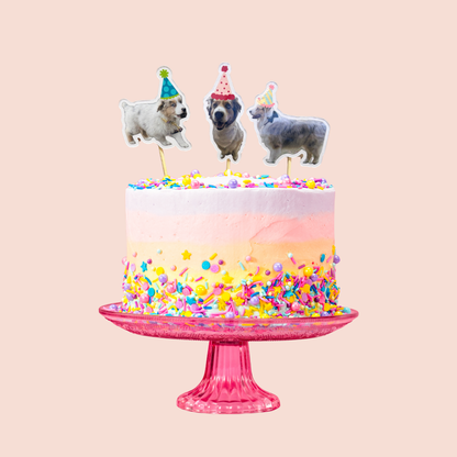 Cake topper personnalisé photo chien & chat