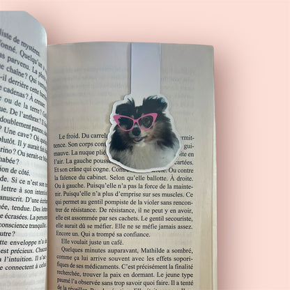 Marque-page personnalisé avec photo de chien ou chat, fabriqué à Lyon
